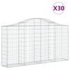 vidaXL Gabionkurver buede 30 stk 200x30x100/120 cm galvanisert jern