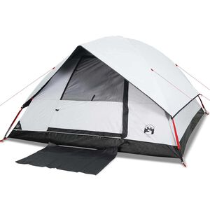vidaXL Kuppeltelt for camping 6 personer hvit blendingsstoff vanntett