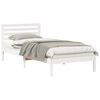 vidaXL Sengestamme med hodegjerde Hvit 90 x 210 cm Massiv furu