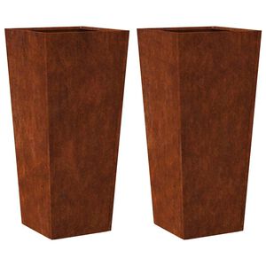 vidaXL Hageplanter 2 stk 35x35x75 cm oksidert st&aring;l