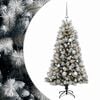 vidaXL Kunstig hengslet juletre med kuler 120 cm 150 LED-lys Varmhvit