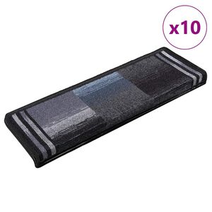 vidaXL Selvklebende trappematter 10 stk 65x21x4 cm svart og gr&aring;