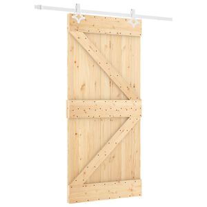 vidaXL Skyved&oslash;r Naturlig og Hvit 90 x 210 cm Heltre furu