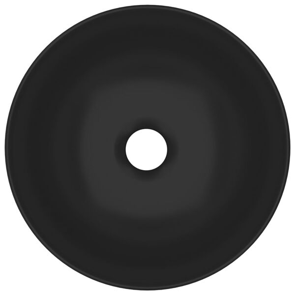 vidaXL Baderomsservant keramisk matt svart rund