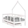vidaXL Barnesengeramme med skuffer hvit 70x140 cm heltre furu