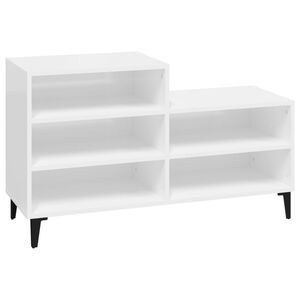 vidaXL Skoskap h&oslash;yglans hvit 102x36x60 cm konstruert tre