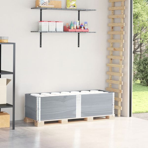 vidaXL Pallekarmer 2 stk gr&aring; 150x50 cm heltre furu