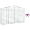 vidaXL Gabionkurver buede 14 stk 200x50x120/140 cm galvanisert jern