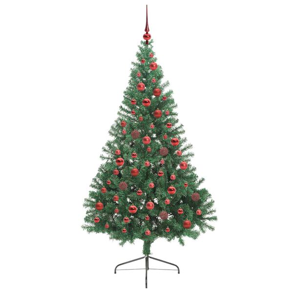 vidaXL Kunstig Forh&aring;ndsopplyst Juletre med 300 LED gr&oslash;nn 180 cm PVC