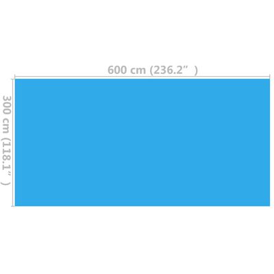 vidaXL Bassengtrekk blå 600x300 cm PE