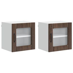 vidaXL Oppvaskmaskin-panel Lucca 2 pcs Brun eik 40 x 31 x 40 cm
