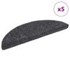 vidaXL Trappematter selvklebende 5 stk 56x17x3 cm m&oslash;rkegr&aring; halvrund
