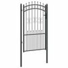 vidaXL Gjerdedør med Lanse Topp med lås Grå 103 x 175 cm Stål