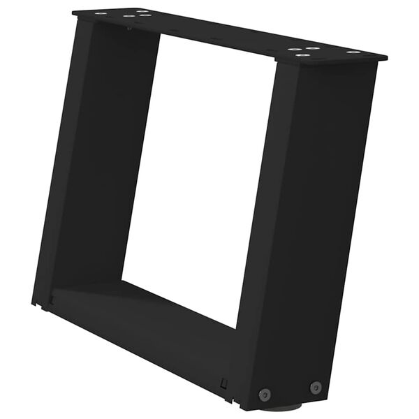 vidaXL Salongbordben U-formet 2 stk svart 50x(30-31) cm st&aring;l