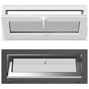 vidaXL Kj&oslash;levindu RISOR 110 x 40 cm PVC og glass Antrasitt