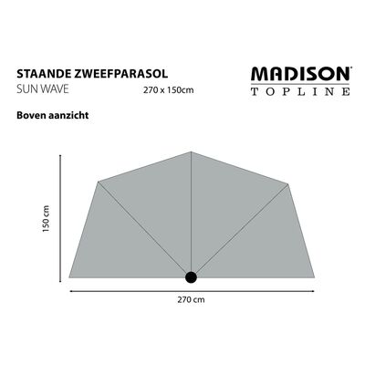 Madison Balkongparasoll Sun Wave 270x150 cm ecru PAC3P016