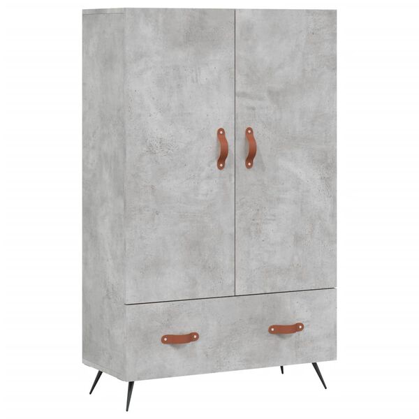 vidaXL Highboard betonggr&aring; 69,5x31x115 cm konstruert tre