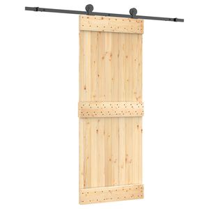 vidaXL Skyved&oslash;r Naturlig og svart 80 x 210 cm Massiv Furu Tre