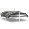 vidaXL Sengeramme i metall med hode- og fotgavl hvit 140x190 cm