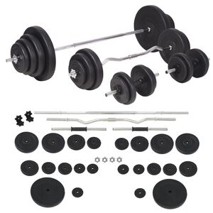 vidaXL Vektstang- og manualsett 120 kg