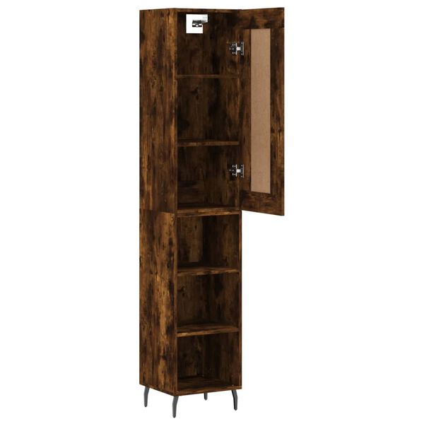 vidaXL Highboard r&oslash;kt eik 34,5x34x180 cm konstruert tre