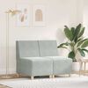 vidaXL Modul Sofa Enhet Armfri 2 pcs Lysegrå 55 x 74 x 82 cm Fløyel