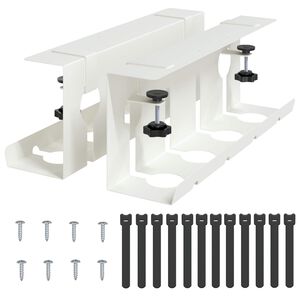 vidaXL Bordplate for kabelh&aring;ndtering 2 stk. Hvit 43 x 10 x 15 cm St&aring;l