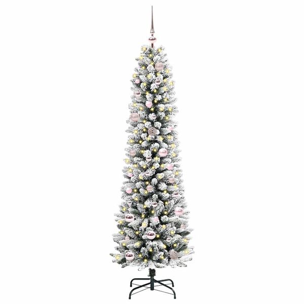 vidaXL Kunstig juletre med 150 LED Hvit 150 cm PVC og Metall og Plast