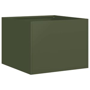 vidaXL Plantekasse olivengr&oslash;nn 40x40x30 cm st&aring;l