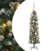 vidaXL Kunstig Slankt Jule Tre med 150 LED Gr&oslash;nn og hvit 120 cm
