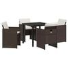 vidaXL Hage Spisegruppe 5 stk. Brun polyrotting