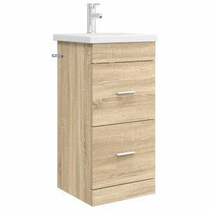 vidaXL Badm&oslash;bel med vask Sonoma eik 42 x 40 x 84,5 cm Konstruert tre