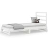 vidaXL Uttrekkbar dagseng hvit 2x(90x190) cm heltre furu