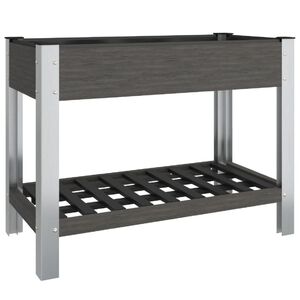 vidaXL H&oslash;ybed med hylle gr&aring; 100x50x75 cm WPC