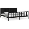 vidaXL Sengeramme med hodegavl svart 200x200 cm heltre
