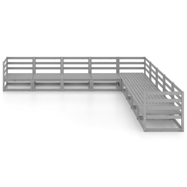 vidaXL Hagesofagruppe 9 deler gr&aring; heltre furu