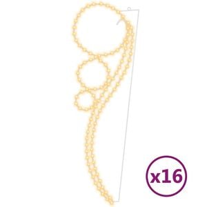 vidaXL Kuleformede taulys 16 stk varmhvit 111,5x35x4,5 cm