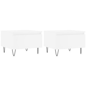 vidaXL Salongbord 2 stk hvit 50x46x35 cm konstruert tre