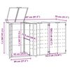 vidaXL Søppeldunkskur for 3 dunker grå 207x79x117 cm stål