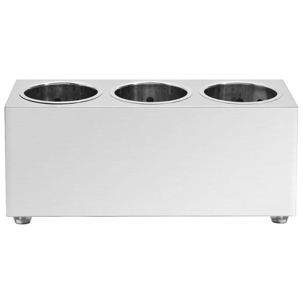 vidaXL Bestikkholder 3 rister rektangulær rustfritt stål