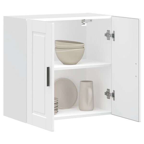 vidaXL Veggmontert kj&oslash;kkenskap Porto hvit konstruert tre