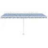 vidaXL Frittstående automatisk markise 500x300cm blå og hvit
