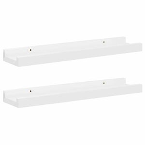 vidaXL Vegghyller 2 stk h&oslash;yglans hvit 40x9x3 cm