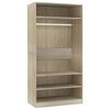 vidaXL Garderobe sonoma eik 100x50x200 cm konstruert tre