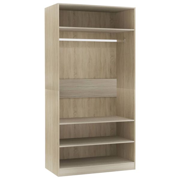 vidaXL Garderobe sonoma eik 100x50x200 cm konstruert tre