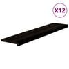 vidaXL Trappetrinn 12 stk brunsvart 120x30x2 cm heltre eik