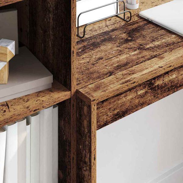 vidaXL Skrivebord med skuff 2 pcs Gammelt tre