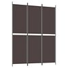 vidaXL Romdeler 3 paneler brun 150x200 cm stoff