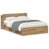 vidaXL Sengeramme med oppbevaring Artisan eik 135 x 190 cm