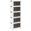 vidaXL Oppbevaringsboks stablebar med hjul 5-lags 28 L 48,5x29,5x139cm